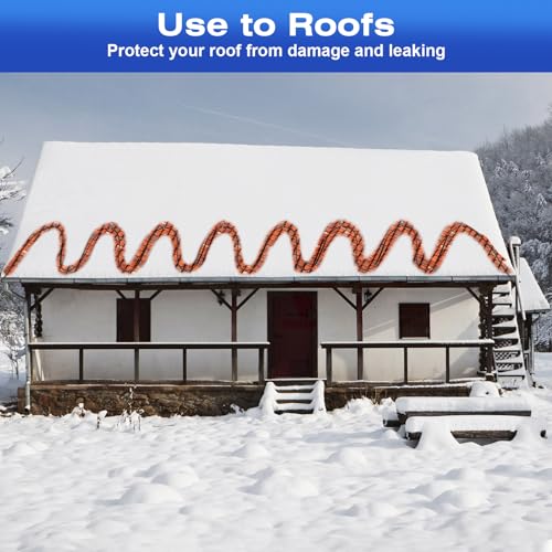 Image of 3FT-160FT Heat Tape for Water Pipes, -40F Deicing Pipe Heat Cable,Electric Heating Cable Pipe,Frezze Protection for Heat Trace Cable for Metal, Plastic Home Pipes,Gutter,120V 5W /ft（6FT）