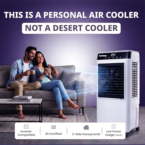 Image of FASTRON Air Cooler with Remote and Touch Panel, Ideal for 150Sq ft Room, 100W Power, Powerful Air Throw, LED Display & Top Ice Chamber, Auto-Swing, 3-Speed, 2 Year Motor Warranty (50 Litre)