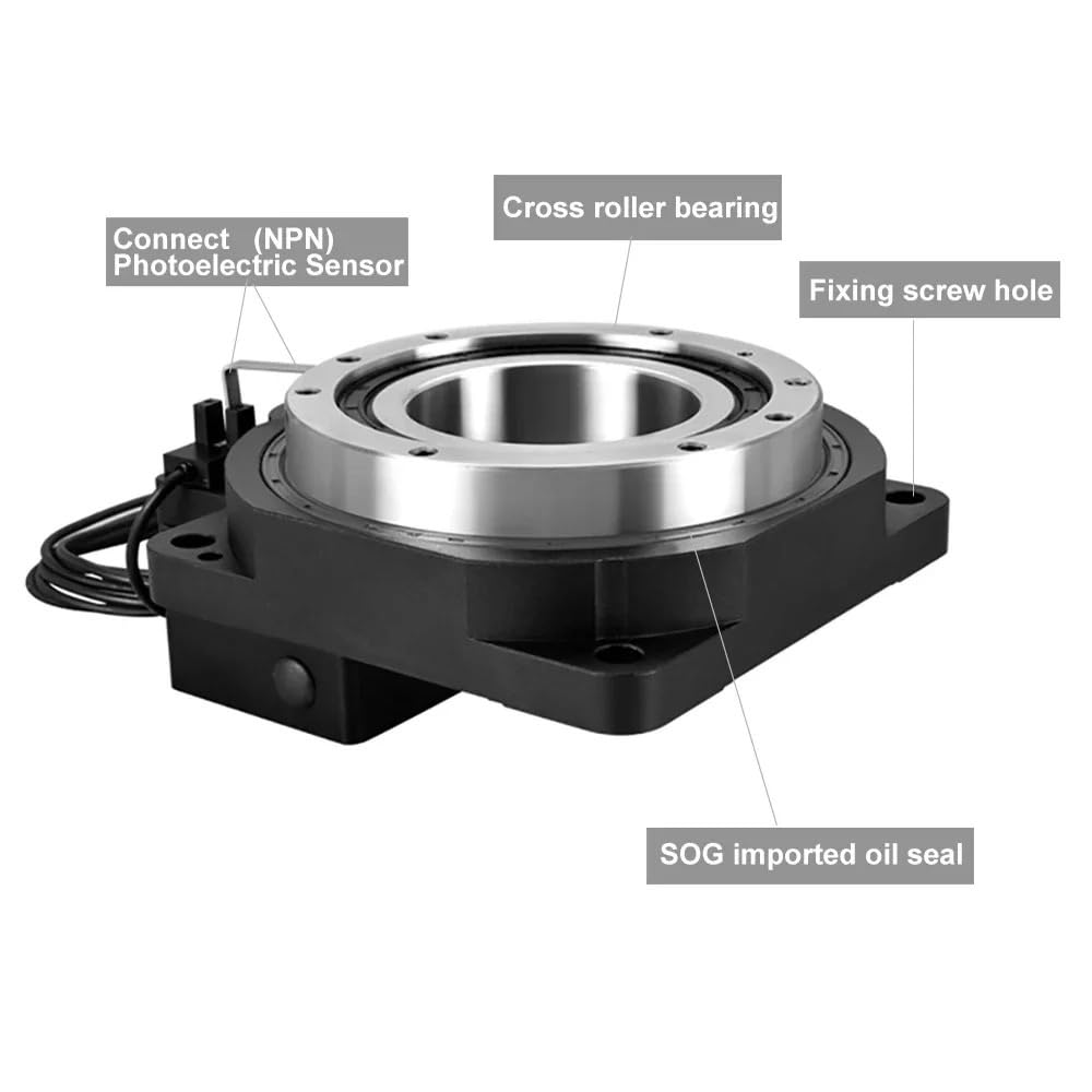 Przekładnia obrotowa z pustym dnem do serwosilnika krokowego, indeksowania elektrycznego, zamiennika krzywki silnika obrotowego (serwo ZCT085-14 mm, 60 serw, przełożenie 10 do 1)