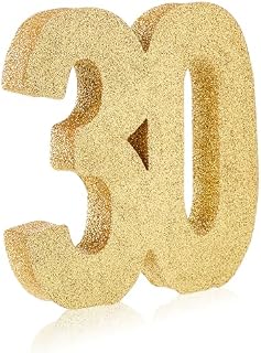 Number 30 Glitter Table Decoration Gold