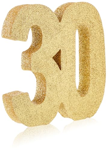 Number 30 Glitter Table Decoration Gold| Table Centrepiece | Table Decorations Centrepiece | 30th Birthday Decorations | Pack of 1 | 20cm |H102