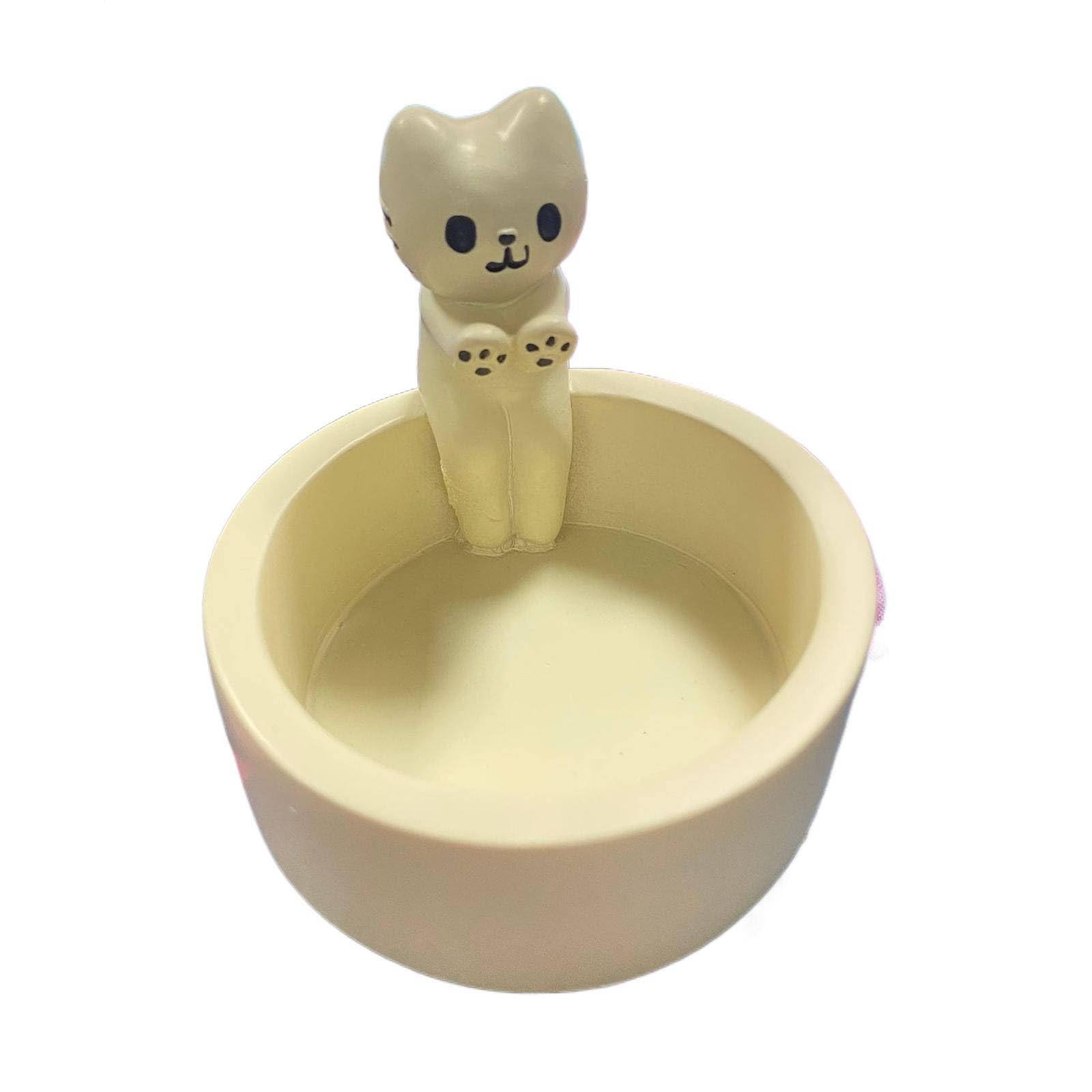 Cute Cartoon Kitten Candle Holder Ceramic Candlestick-Valentine's Day Decoration, Adds A Romantic Atmosphere