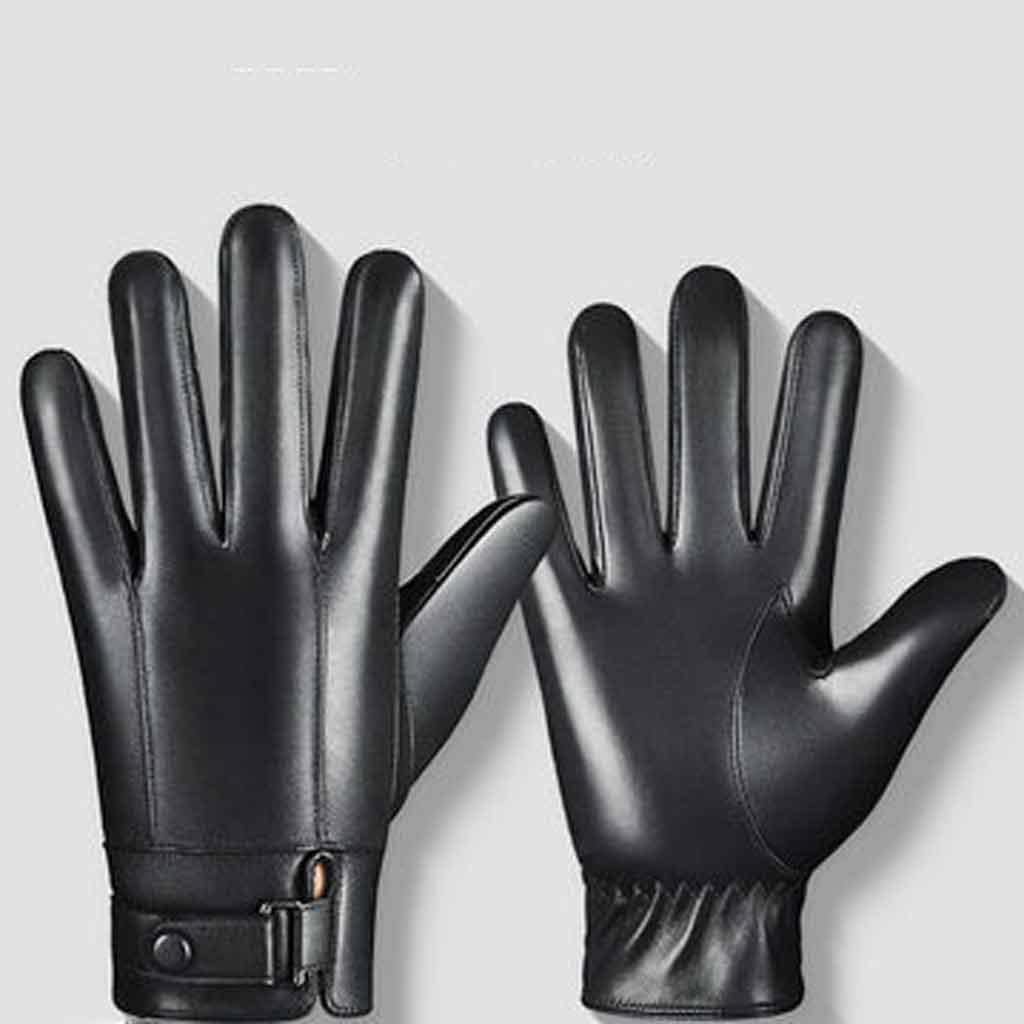 Men's Winter Warm Gloves, Men's Artificial Leather Driving Gloves, Thin Leather Gloves, Touch Screen