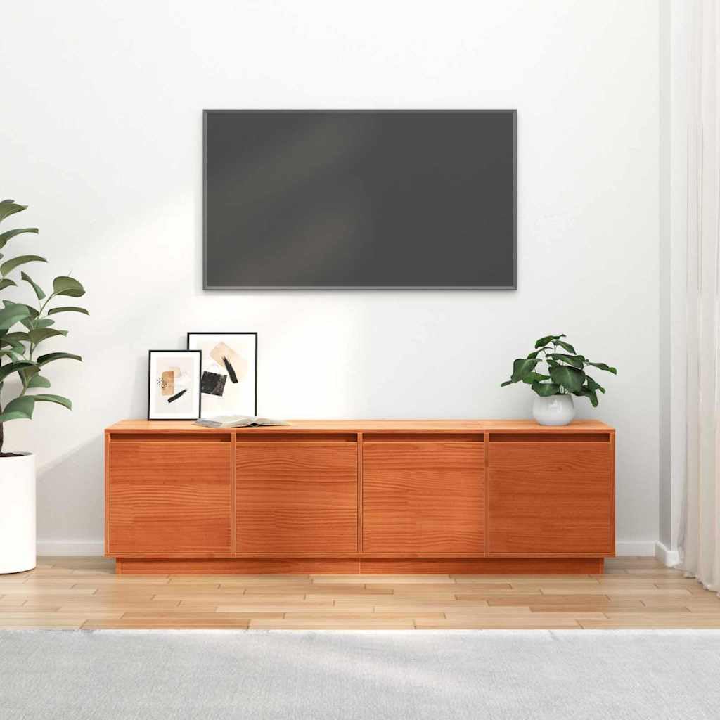 TV-Schrank Braun 156 x 37 x 45 cm Holzwerkstoff Lowboard mit 4 Türen Modernes Design & Robuste Oberfläche für Wohnzimmer Media-Center