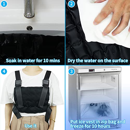 Image of Ice Pack Vest Personal Cooling Cold Vest for Hot Weather, Cooling Vest with Ice Packs Reusable, Lightweight, Freezer Ice Vest Cooling Jacket for Outdoor, Sports, Workers, Ice Vest for Women Adjustable