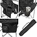 CAMP & GO Heavy-Duty Heated Wide Quad Camping Chair, Folding Heated Chair with 18-Inch USB Cable, Storage Compartment, and Cup Holders, Weight Capacity of 500 lbs., Black
