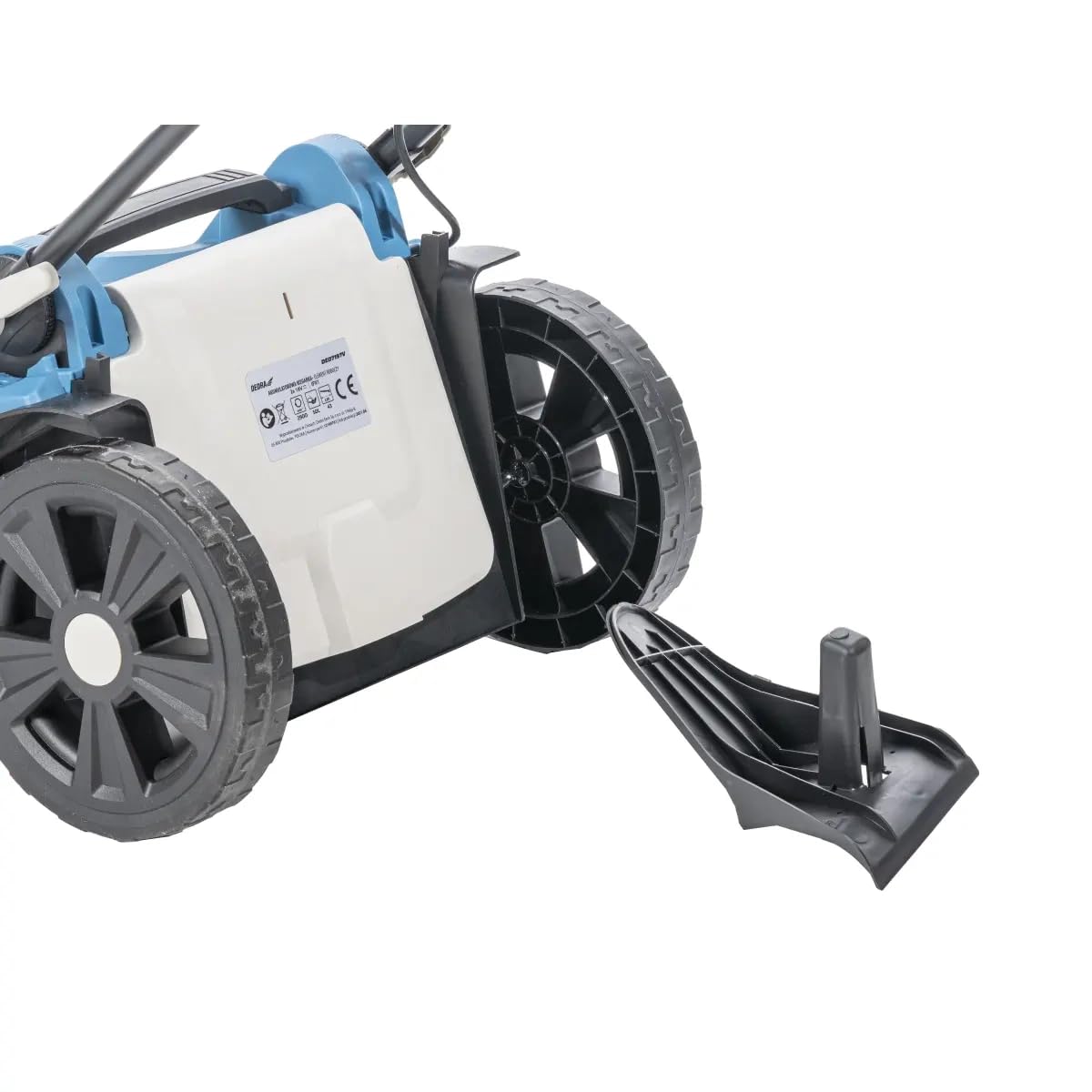 DEDRA Akumulatorowa kosiarka do trawy 2 x 18 V, szerokość cięcia: 43 cm, wysokość koszenia 6 pozycji (25-75 mm), bezszczotkowa, cicha praca, wydajna prędkość obrotowa: 2900 obr./min, kosz na trawę 50