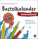  Bastelkalender immerwährend weiß groß - mit Titelblatt zum Selbstgestalten und jahresunabhängigem Monatskalendarium - Format 32 x 33 cm