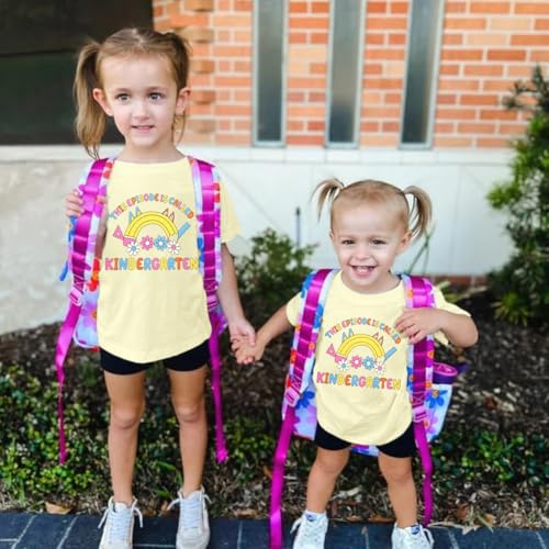 Image of First Day of Kindergarten Shirt:Toddler Boy Girls Back to School Shirt Funny Graphic Short Sleeve Tee Summer Top