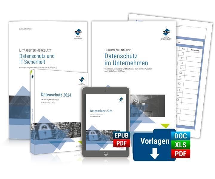 Das Datenschutz-Paket: Sammlung mit Vorlagen, Merkblättern und Mustern rund um den Datenschutz