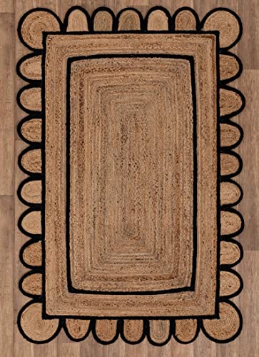 Tapete Decorativo de Yute Natural Negro 2x3 ft miniatura 4