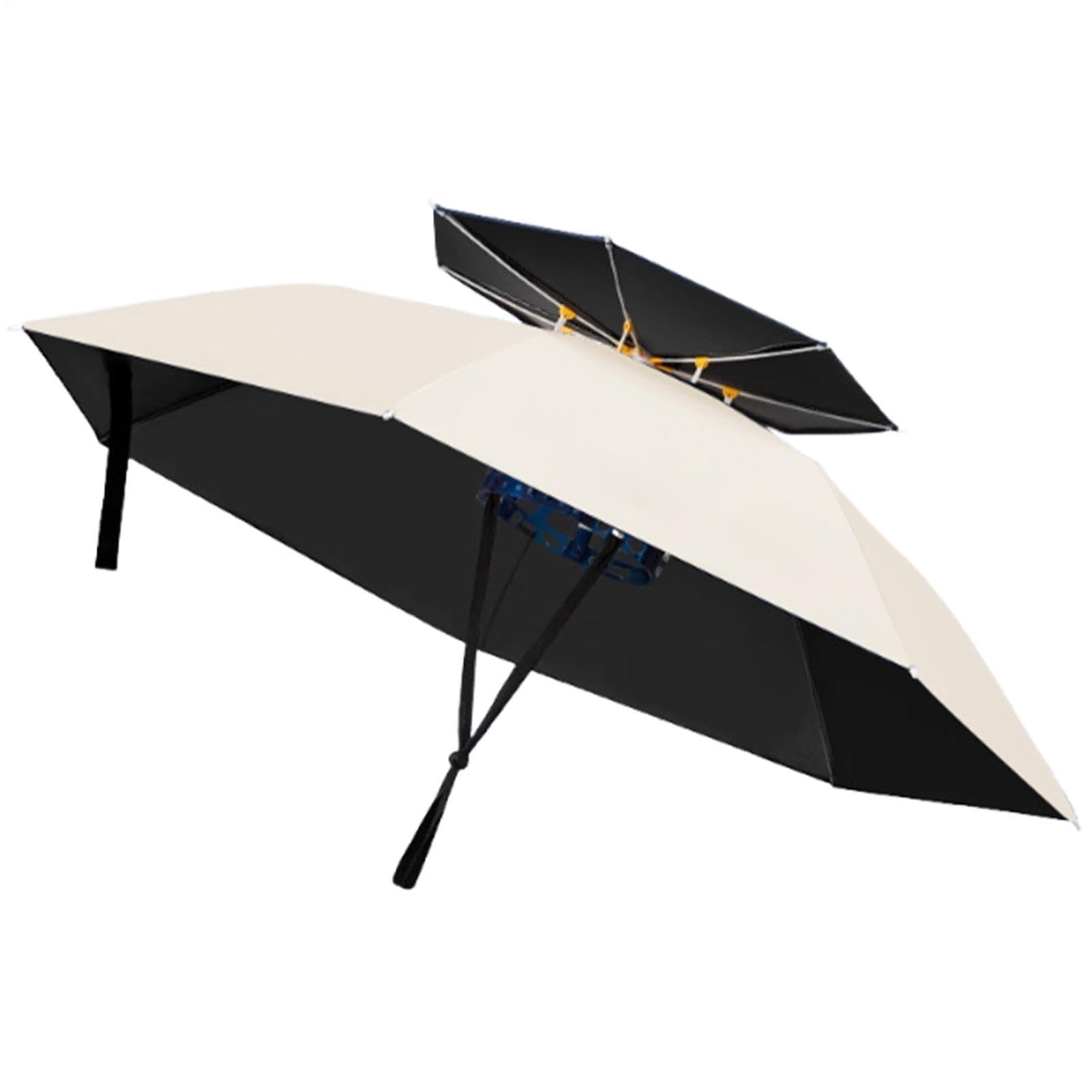 Sombrero Paraguas Para Adultos,Protección Contra Rayos UV Impermeable Ajustable de Doble Capa - Paraguas De Cabeza Para Uso Exterior - Para Viajes Al Aire Libre Senderismo Parques Caminatas Jardinería