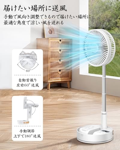 HHT 折りたたみ 扇風機 MZL-MC-P25-WH-JP-ALL の商品画像 4