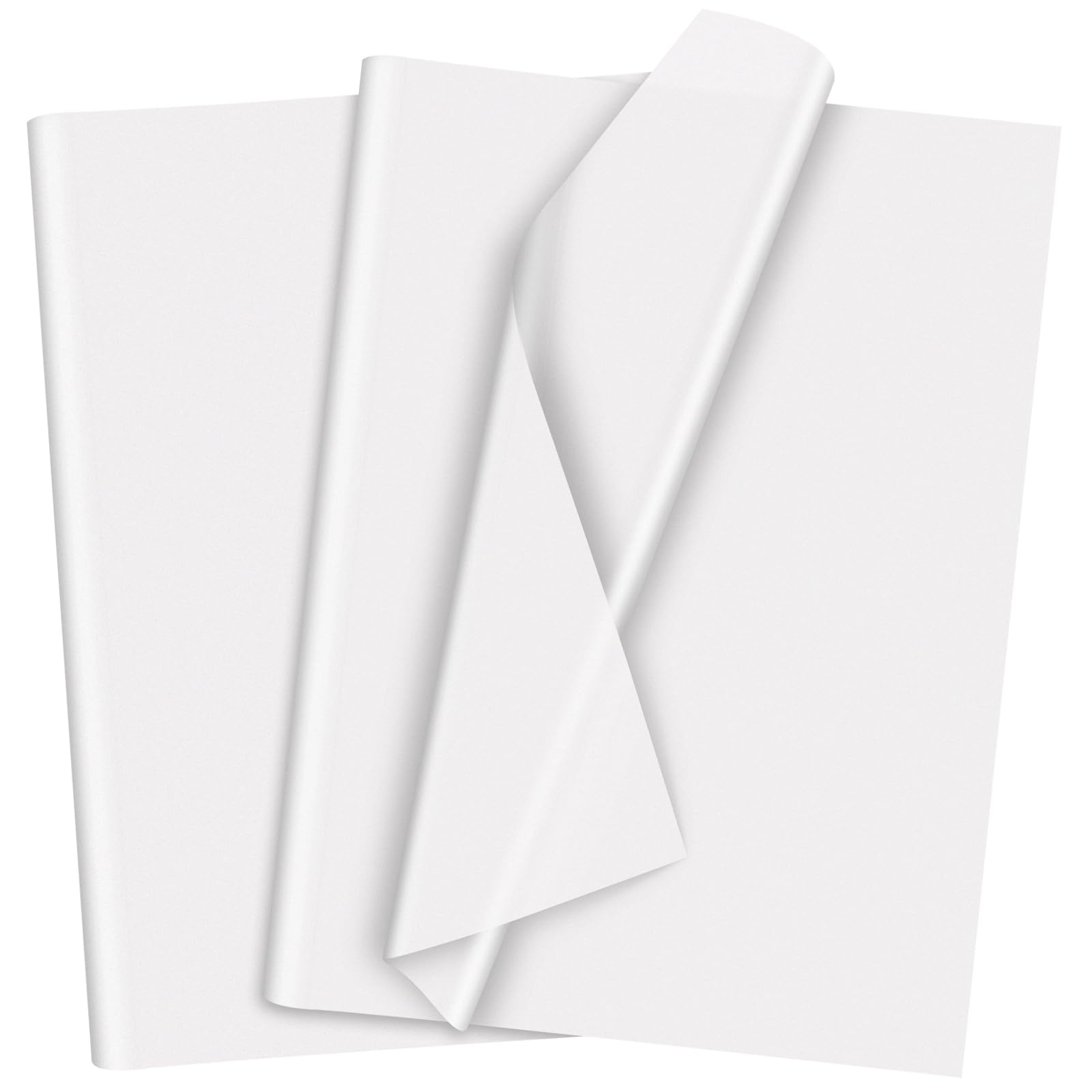 Morcheiong 120 hojas de papel de seda blanco para envolver regalos, papel de seda a granel para manualidades, manualidades, cumpleaños, boda, fiesta, festival (50 x 37 cm)