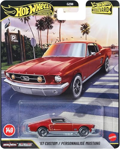 Image of Hot Wheels Boulevard '67 Custom Mustang Ride On Toy Mini Car Ages 3+ Red JHW40