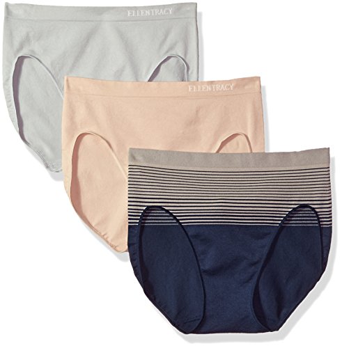 Ellen Tracy Women's 3 Pack Seamless Gradient Hi Cut Panty