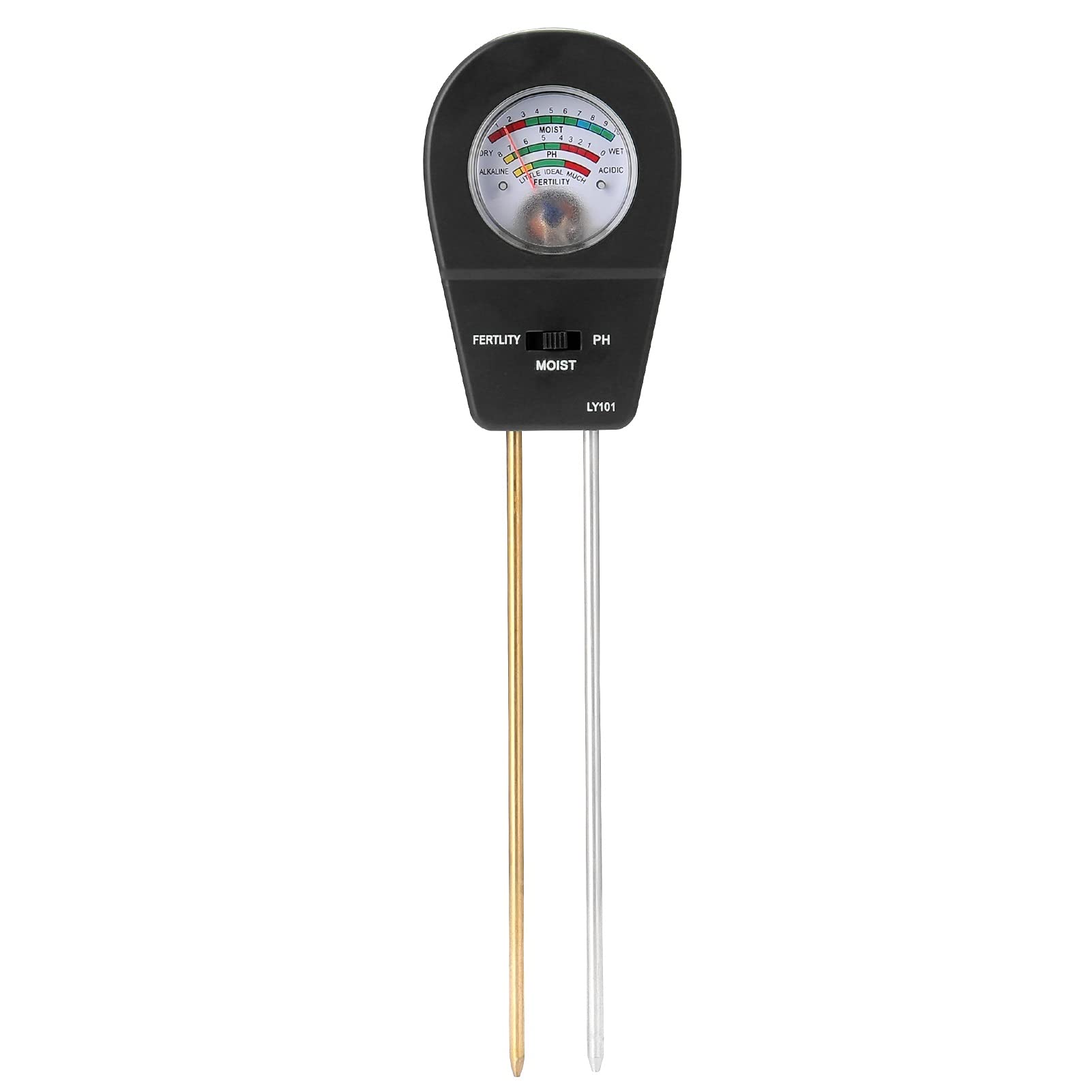 LNHHG Soil Tester 3-in-1 Soil PH Meter Soil Detector PH Tester Garden Flowers Soil Moisture Sensors(Nero)