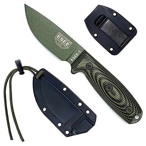 ESEE-3 1095 Carbon Steel, Black Sheath (OD Green Blade, OD Green/Black G-10 3D Handle) Cover