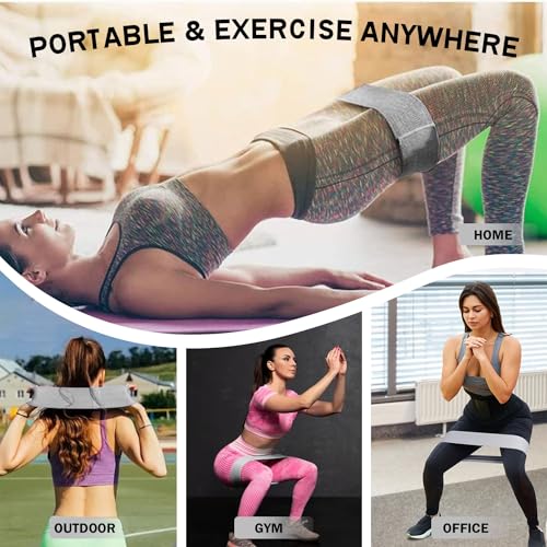 Non-Slip Fabric Resistance Bands for Working Out, Loop Exercise Bands for Booty Leg, Butt, Glute, Stretch Workout Bands for Women & Men, Hip Elastic Bands for Home Gym Fitness, Yoga, Pilates - Image 6