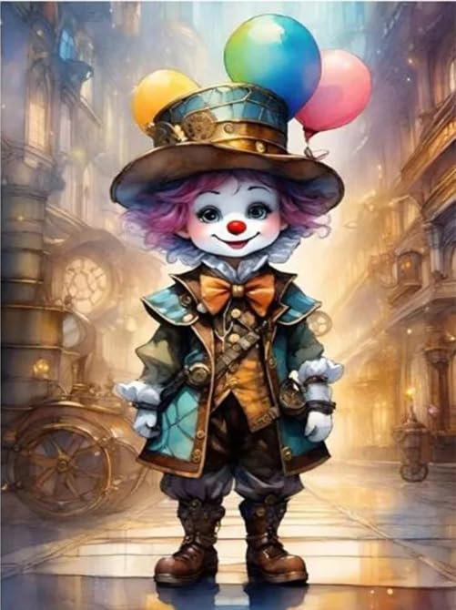 cupmodHalloween Diamond Painting Kits for Adults,5D Clown Diamond Art Kits for Adults,DIY Full Drill Diamond Dots Gem Art Kits Craft for Home Wall Decor 12x16 inch