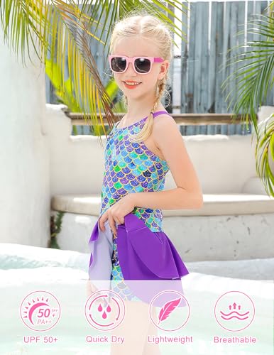 Image of ALISISTER Girls Tankini Swimsuit Two Piece Bathing Suits Summer Beach Swimwear with Shorts for 7-12 Years