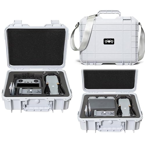 DJI Air 3S �Ή� ���[�P�[�X �h���n�[�h�V�F�� DJI RC 2/RC-N3 ���M�@ �p �L�������O�P�[�X �S�ʕی�^ �h�o �ϏՌ��� (White)