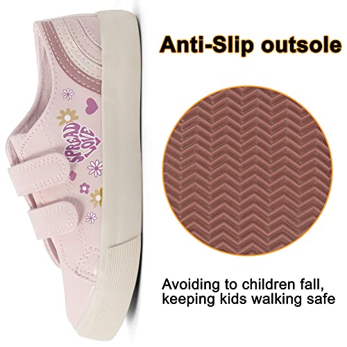 Girls Fashion Sneakers Adjustable Vegan Leather Anti-Slip Walking Shoes for Little Girl Comfortable Cute Pink Soft Kid Shoes4