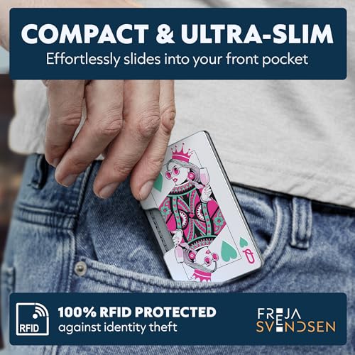 Image of Printed Aluminum Wallet for Men - Slim Money Clip & Card Holder with Printed Finish. Enhanced RFID Blocking, Compact, Unique & Minimalist Wallets