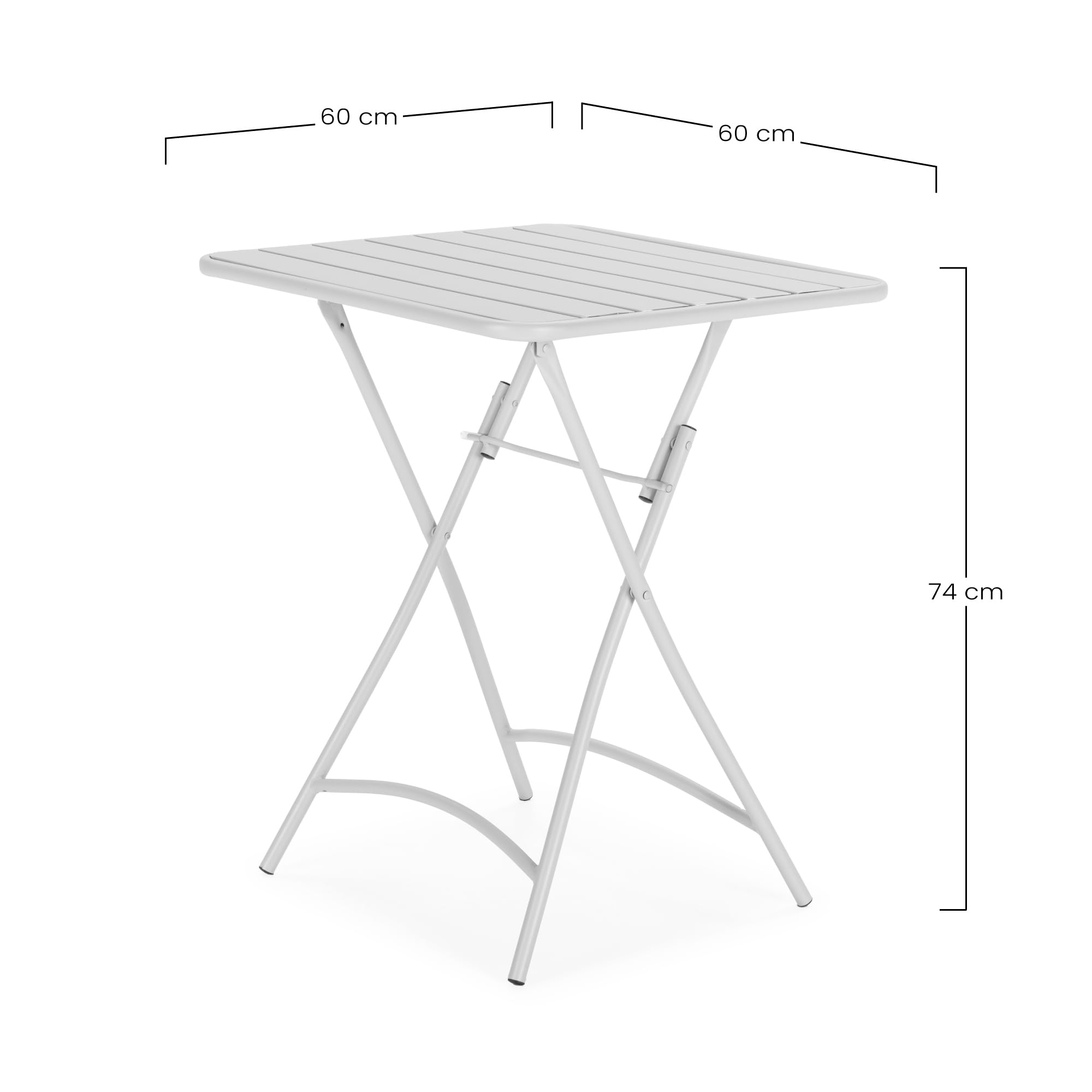 HOMN LIVING Klappbarer Gartentisch, Perle, quadratisch, aus Metall, Grün, 60 x 60 x 74 cm