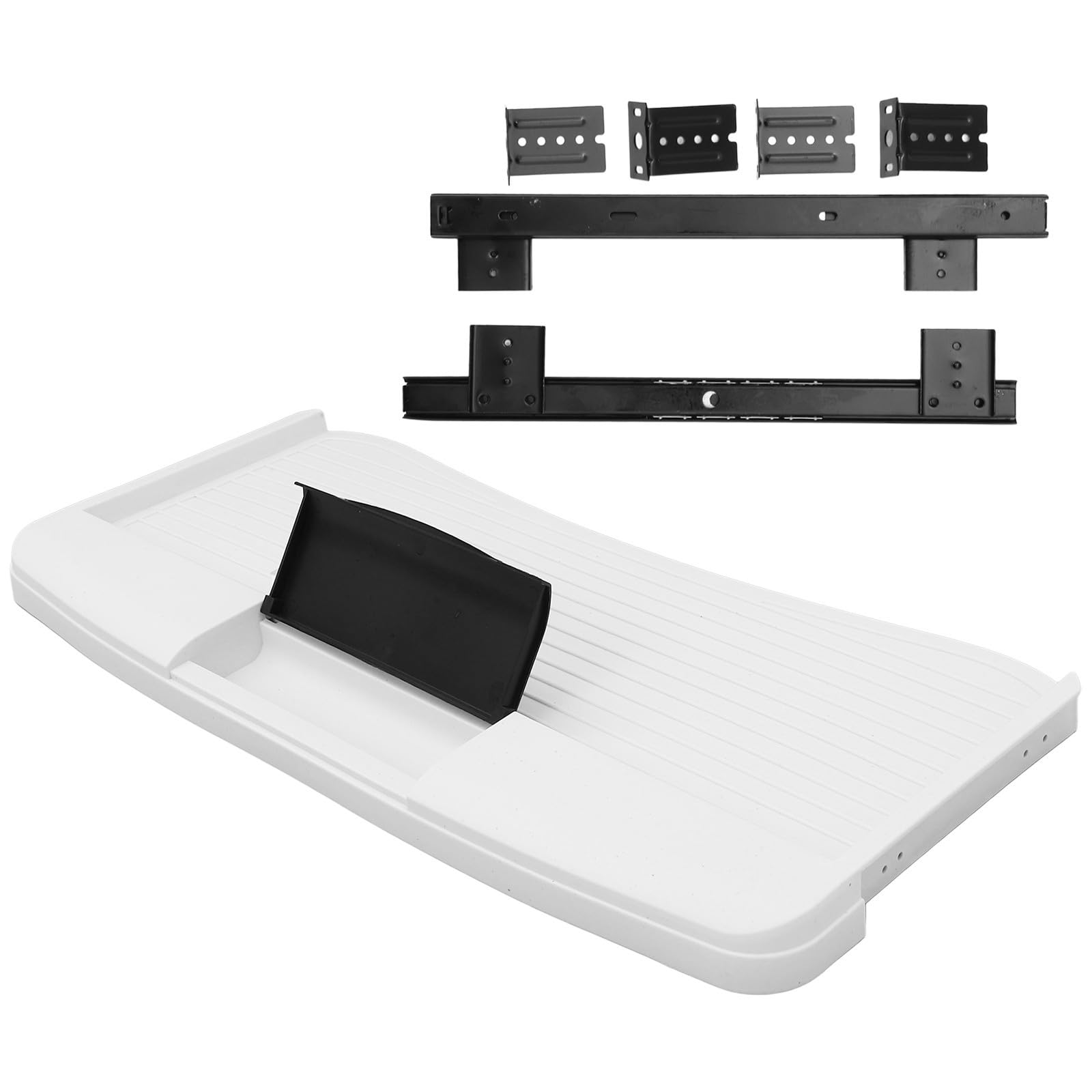 Ausziehbare Tastaturablage mit Geräuschlosem Schubladenauszug aus ABS und Edelstahl Praktische Untertisch Plattform für Büro und Schreibtischzubehör