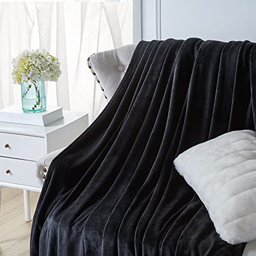 Walensee Fleece Blanket Plush Throw Fuzzy Lightweight (Throw Size 50X60 Black) Super Soft Microfiber Flannel Blankets For Couch, Bed thumb #6