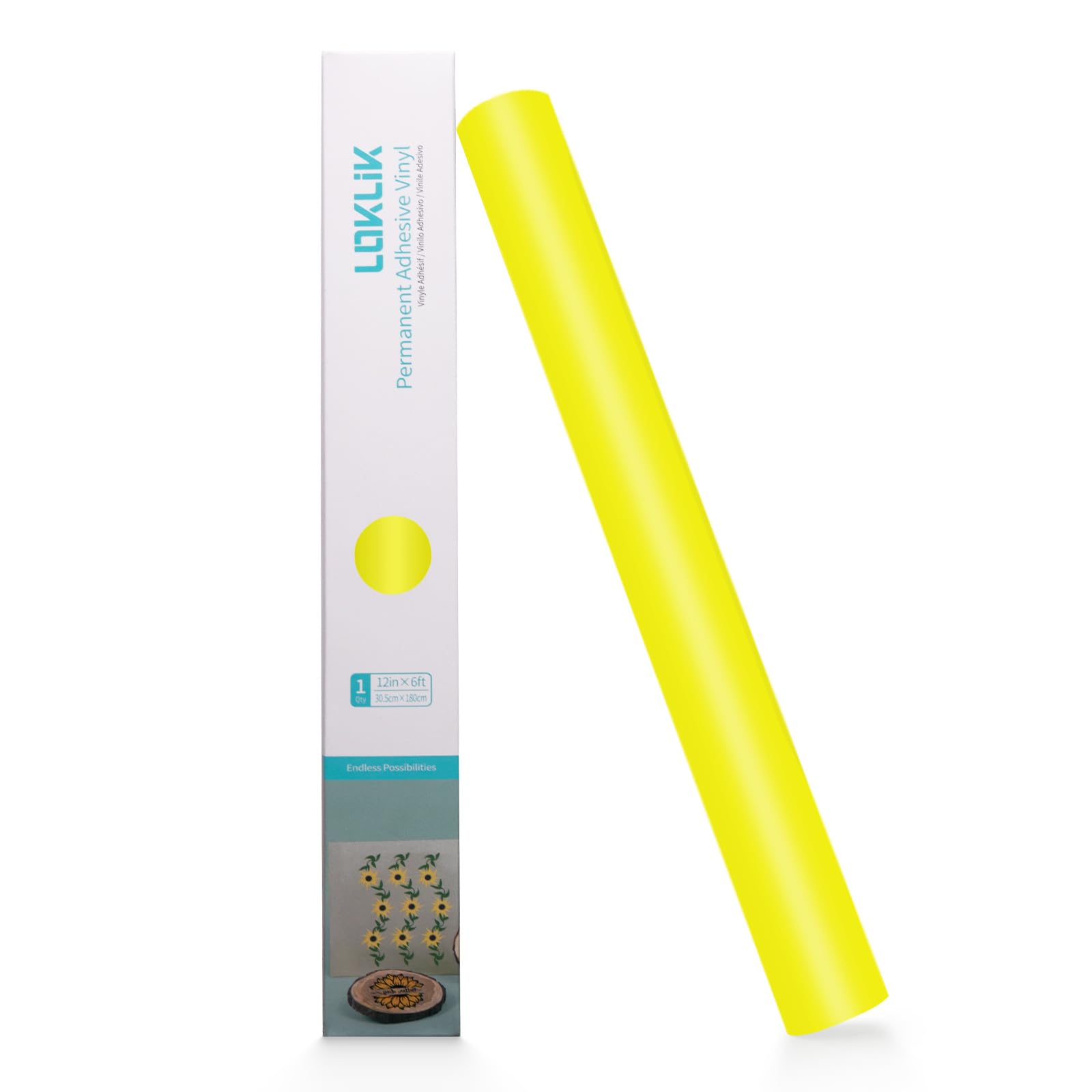 LOKLIK Yellow Roll of Permanent Adhesive Matt Heat Transfer Heat Transfer Vinyl Fabric Garment 1pc 30.5 x 180 cm Standard