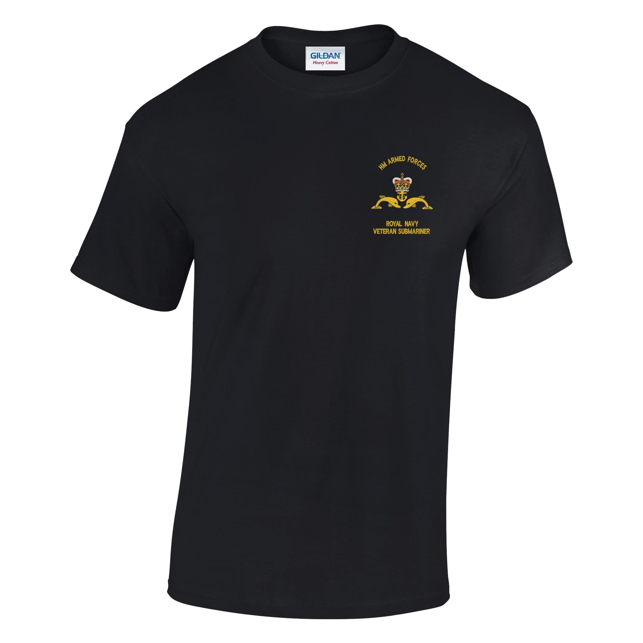 The Military Store Men's Black Navy Submariner Veteran Embroidered T-Shirt, 4X Large