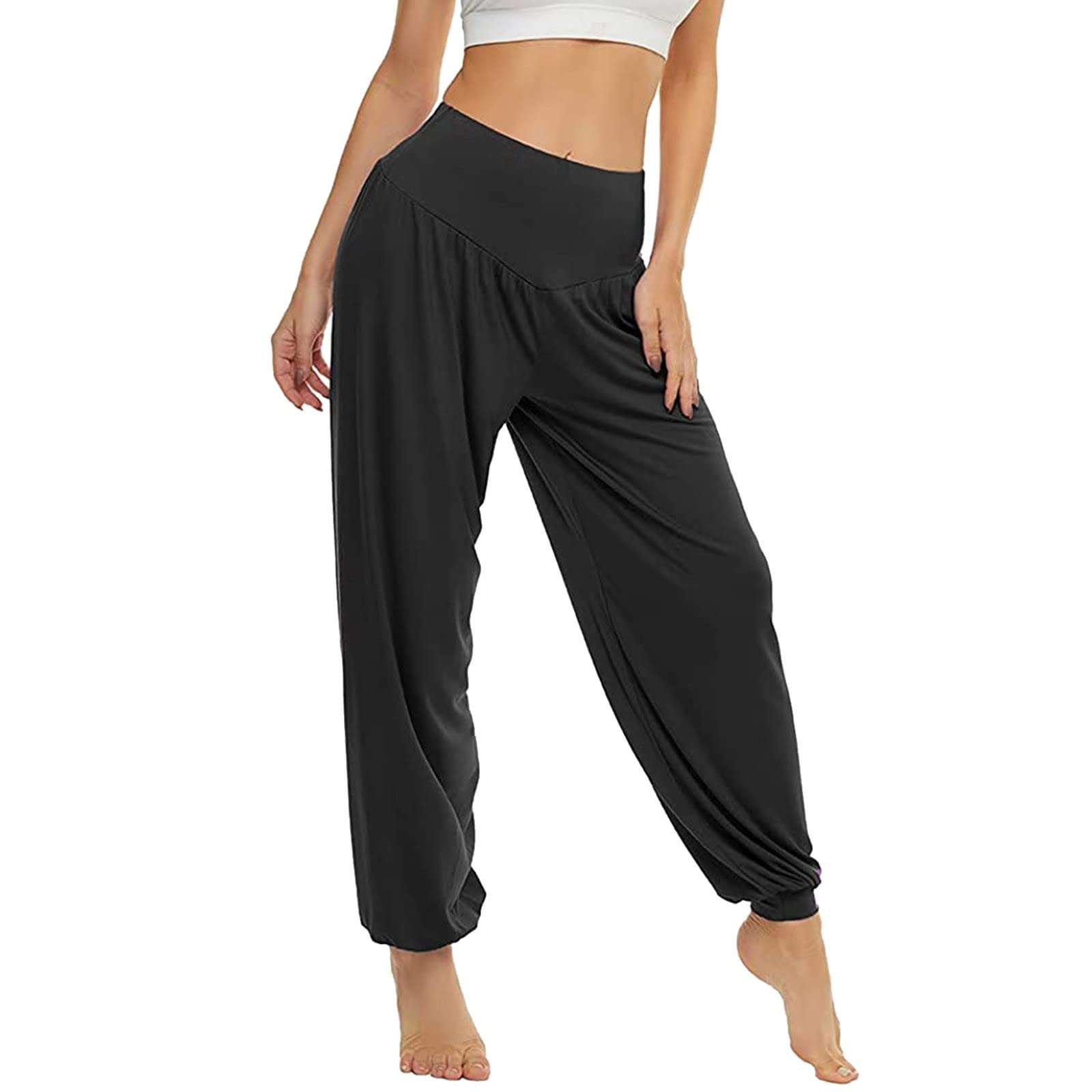 aihiheWhite Wide Leg Pants for Women Yoga Pants Women Insulated Loose Drawstring Pants Women Sweatpants Women Workout