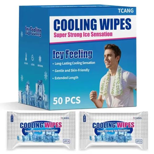 Image of 50 Pack Cooling Wipes Cooling Towels for Neck and Face Cool Towel Neck Wraps, Ice Towel, for Yoga,Sport,Running,Gym,Workout,Camping,Fitness,Workout & More Activities Camping in Hot Weather (Green)