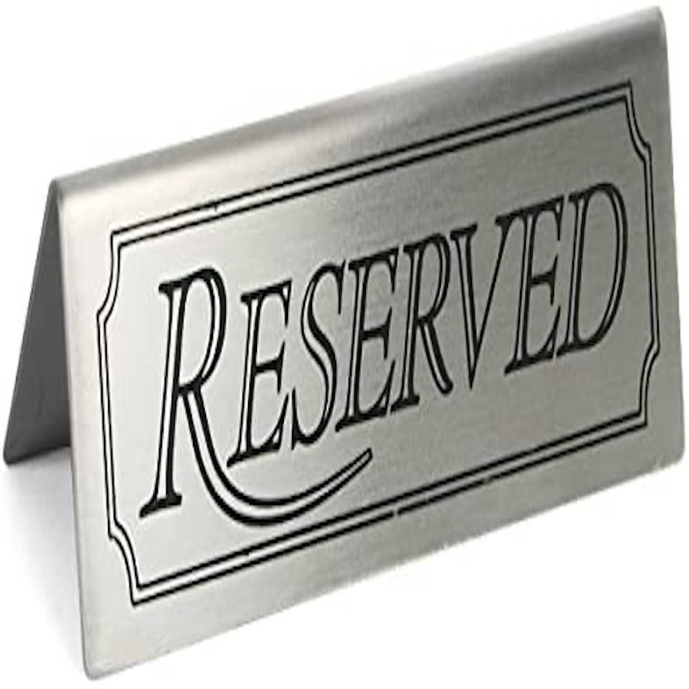 Reserved Sign - Pack of 5