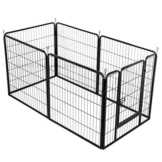 Yaheetech 6 Vallas para Perros Jaula Cachorro Corrales para Perros Mascota Parque Interior Plegable 164x83x80cm Negro