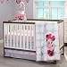 Disney Minnie Mouse Polka Dots 4 Piece Nursery Crib Bedding Set, Light Pink/White/Grey/Bright Raspberry