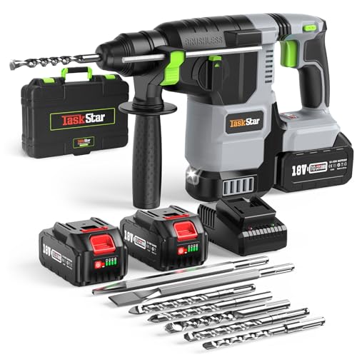 TaskStar Tassellatore a Batteria, Martello Demolitore con Modalità a Impulsi con Batterie da...