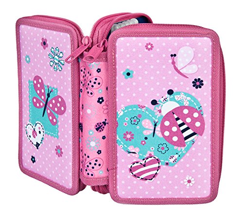 Preisvergleich Produktbild Doppeldecker Schüleretui mit Stabilo Markenfüllung, Ladybug