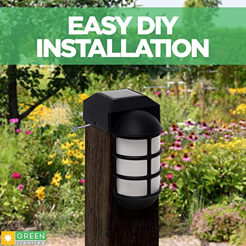 Greenlighting Marina Solar Post Cap Lights (8 Pack) Fits 4X4 Nominal Wood Outdoor Solar Powered Post Cap Light, Fence Post, Landscaping, Deck, Garden- Bright Led, Waterproof Nautical Lighting Black #TOP5