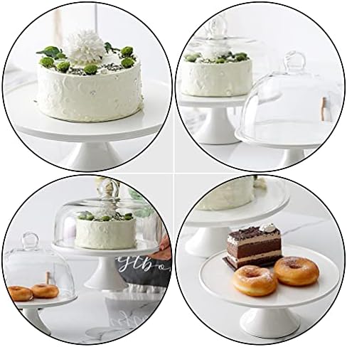 Holibanna Porcelain Cake Stand White Wedding Cake Rack Party Cupcake Display Stand Cake Plate Dessery Tray Stand for Wedding Birthday Holiday Party
