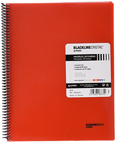 grafoplas 39832251 - 20 Pockets Folder, A4, Tapas, PP Red