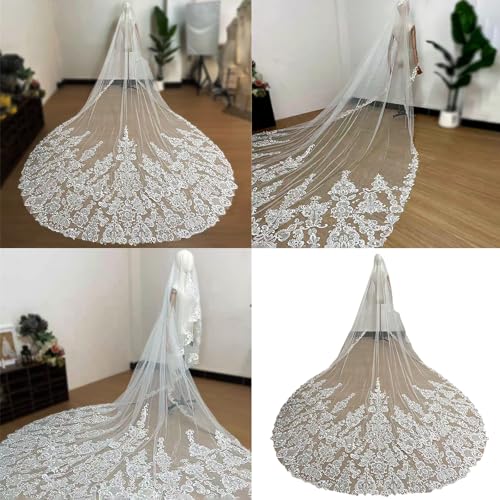Voile de mariage cathédrale avec peigne invisible pour coiffure intacte
