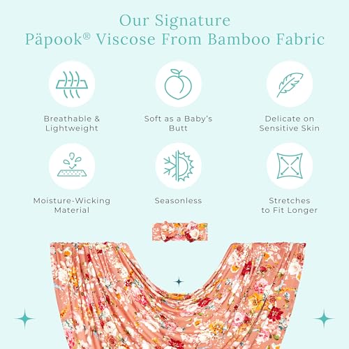 Image of Posh Peanut Swaddle Blanket & Headband Set - Viscose from Bamboo Stretchy Baby Swaddle for Newborn Girls, Receiving Blanket or Nursing Cover