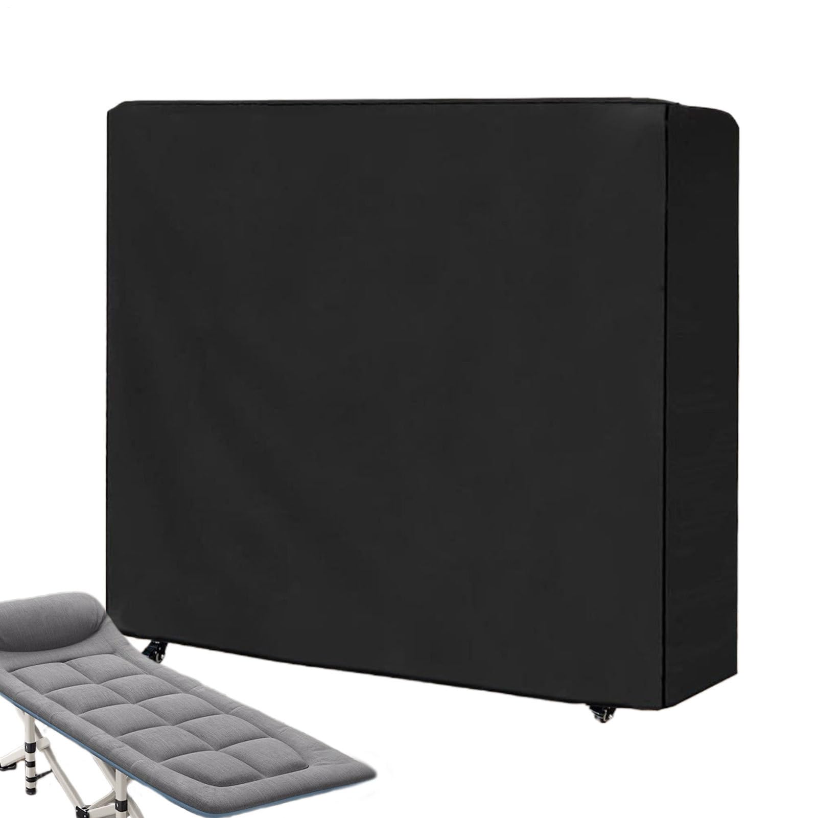 Organisation de vêtements en placard avec housse de sommier pour lit