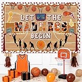 AIBIIN Basketball Theme Backdrop March Madness Party Decorations Banner Let The Madness Begin Banner for Basketball Theme Party Supplies 70.8 x 43.3 Inch