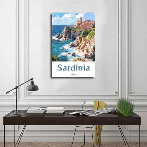 Poster Sardaigne toile décoration bureau et chambre 50x76cm - 3