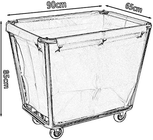 Ruchome Wózki, Koszyk Służący Gospodarstw Domowych Heavy Duty Pranie Hamper Sorter Cart Na Kołach Do Szpitala Stomatologicznego, Klinika Piękna, Pokój Hotelowy - Łożyskowanie 200 Kg/Brown/90*