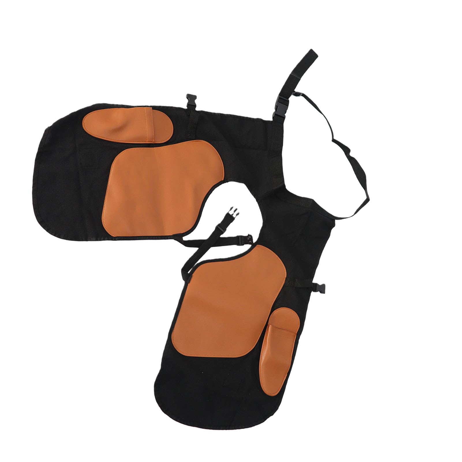 Grembiule da Maniscalco, Vita Regolabile, Fibbie a Sgancio Rapido, Rivestimento in Pelle Crosta PU, Gambali da Maniscalco Ergonomici in Tela Antiusura, Grembiule per Zoccolo con 2 Tasche